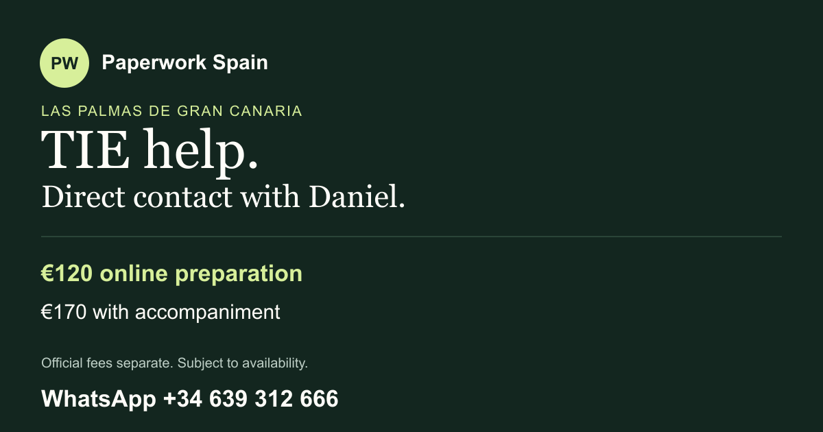 Paperwork Spain: TIE support in Las Palmas
