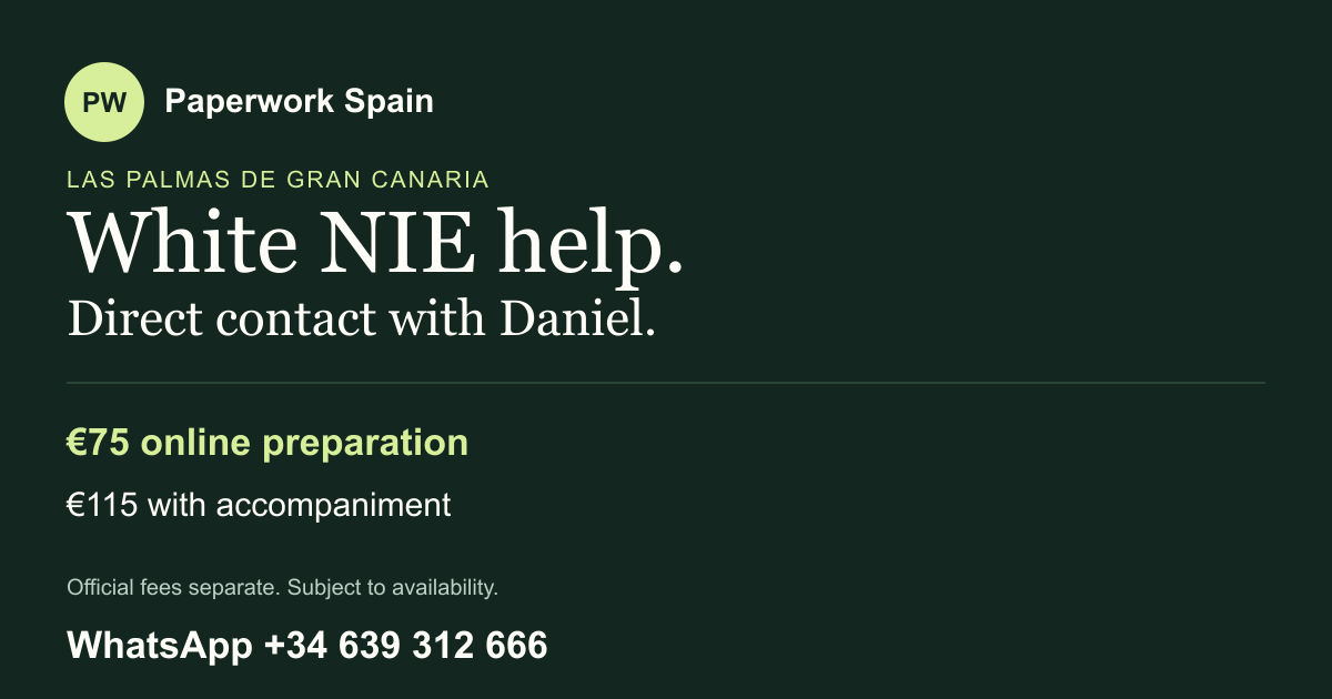 Paperwork Spain: White NIE support in Las Palmas